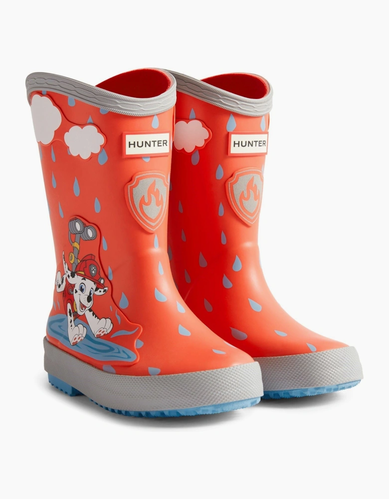Hunter Paw Patrol Rubber Kids Poppy Red Wellington Boots