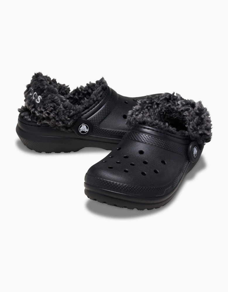 Crocs Classic Fleece Lined Polyester Blend Unisex Kid's Black Clogs