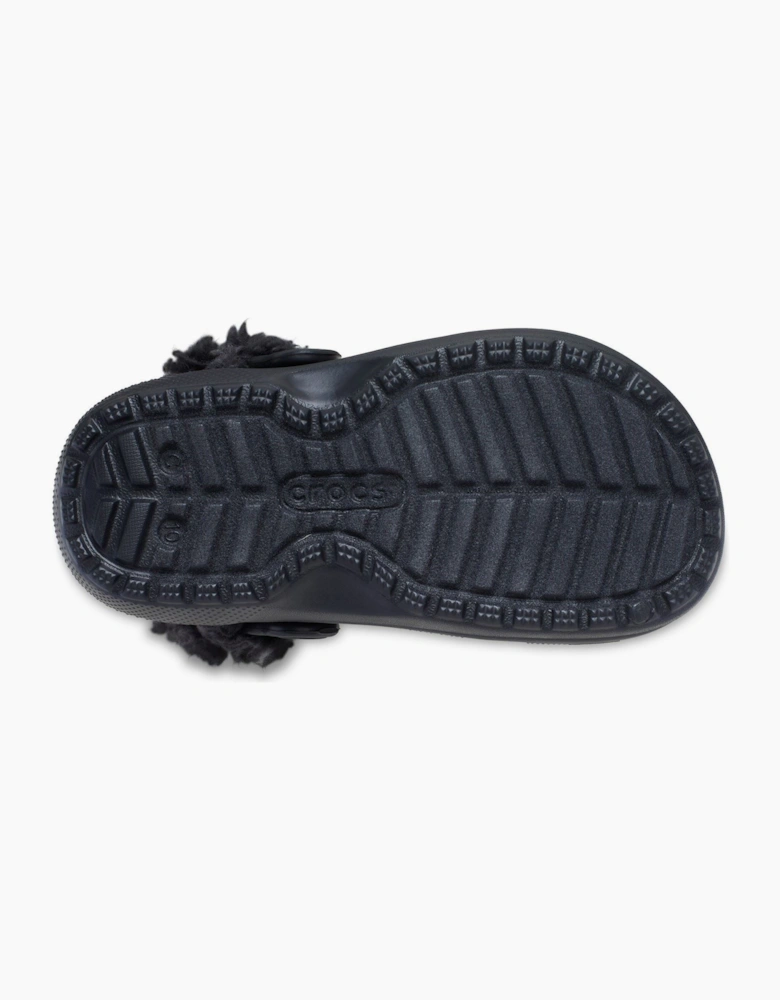 Crocs Classic Fleece Lined Polyester Blend Unisex Kid's Black Clogs
