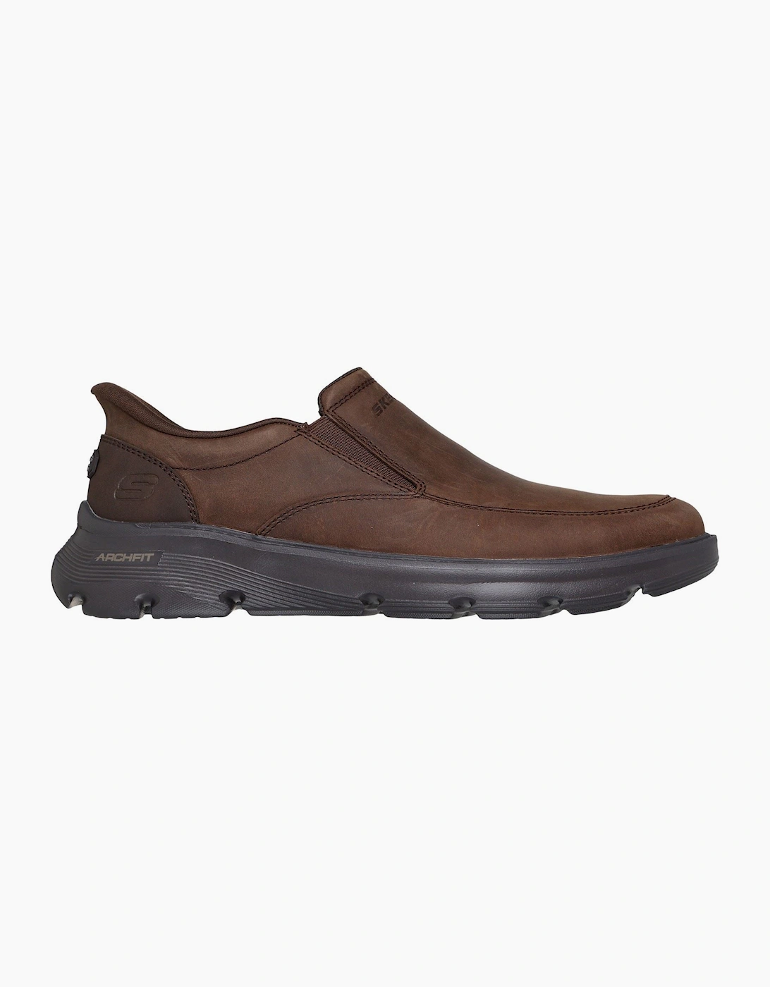 Skechers Arch Fit Garza Umar Leather Men's Cocoa Loafers
