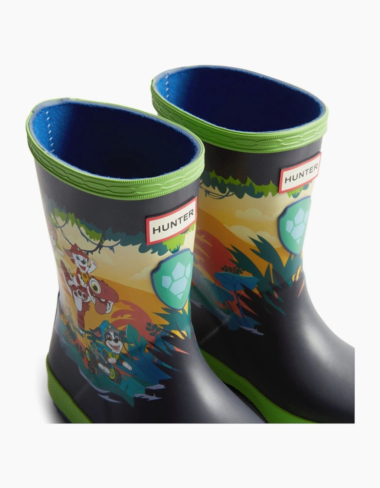 Hunter Paw Patrol Rubber Kids Cuttle Blue/Sea Lettuce Wellington Boots
