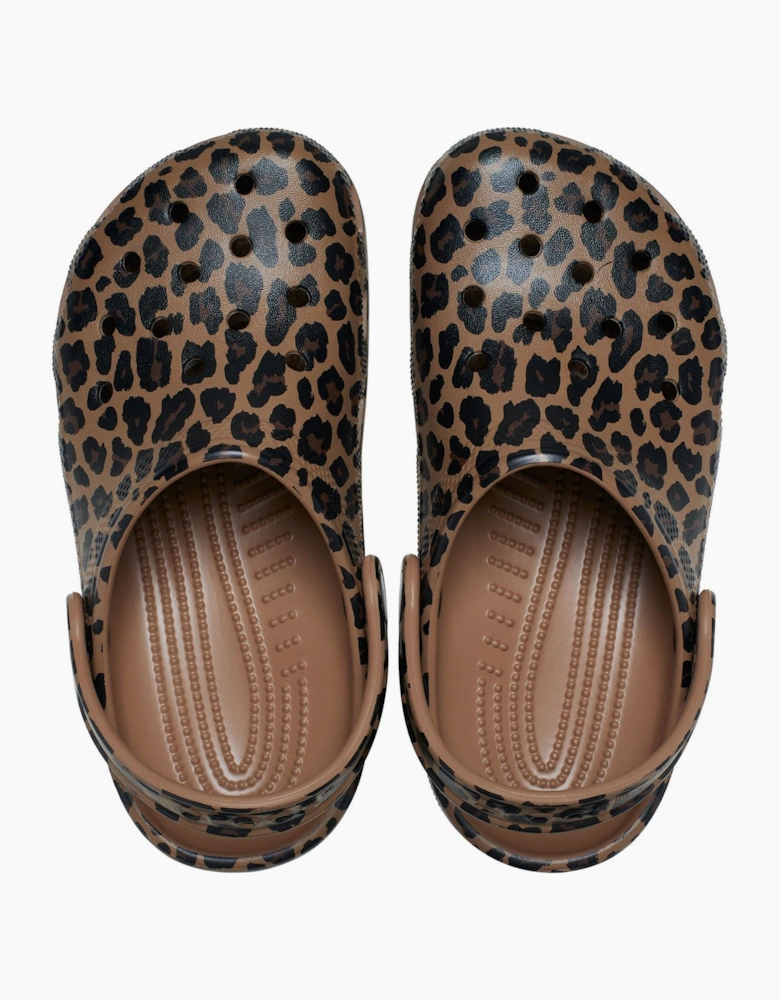 Crocs Classic Animal Kid EVA Girl's Sepia/Leopard Casual Shoes - Clogs