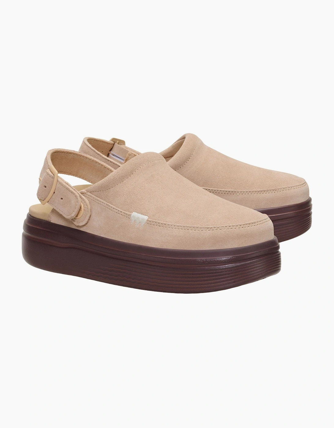 HEYDUDE Austin Lift Suede Women's Sesame/Multi Clogs