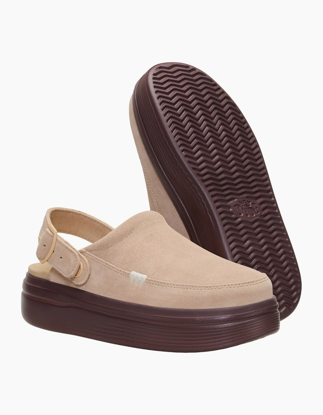 HEYDUDE Austin Lift Suede Women's Sesame/Multi Clogs