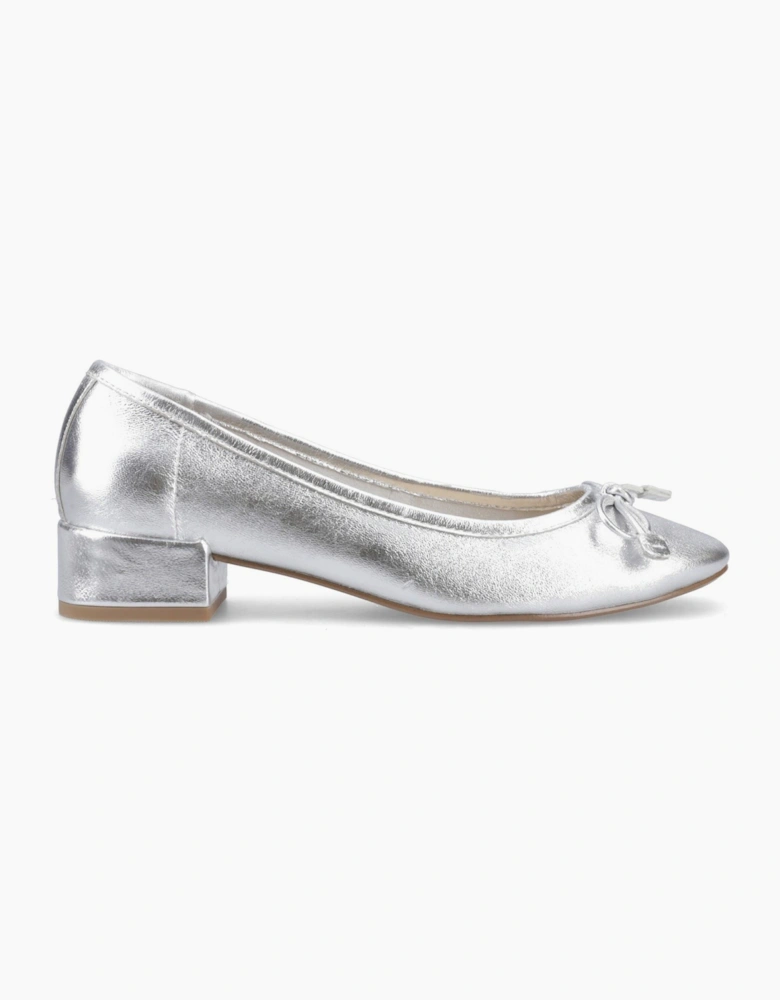 Hush Puppies Silvia Low Heel Sandal Leather Women's Silver Sandals