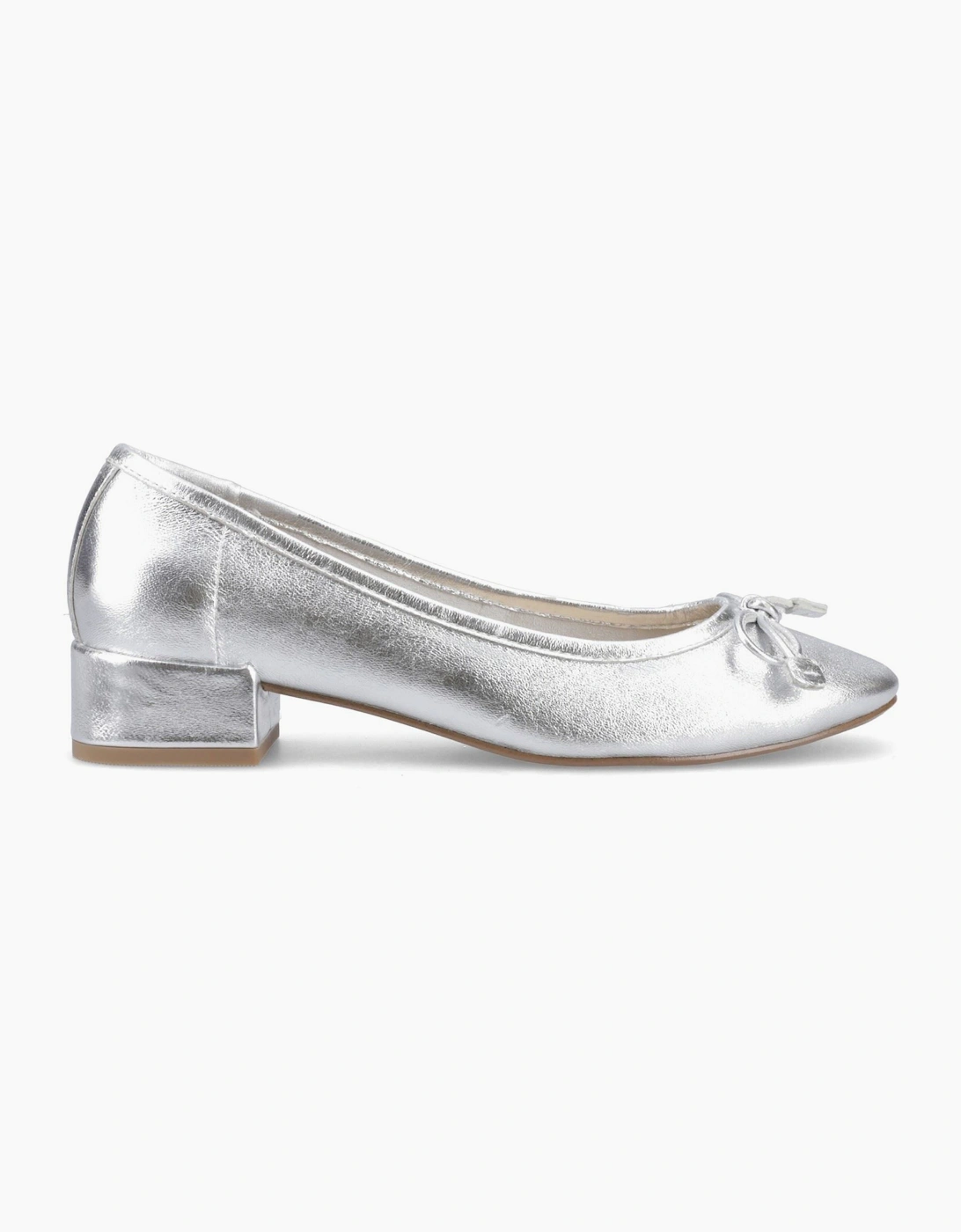 Hush Puppies Silvia Low Heel Sandal Leather Women's Silver Sandals