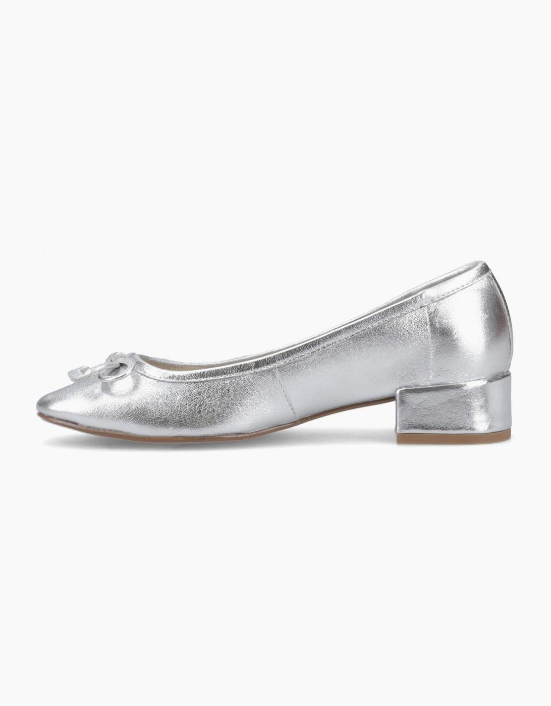 Hush Puppies Silvia Low Heel Sandal Leather Women's Silver Sandals