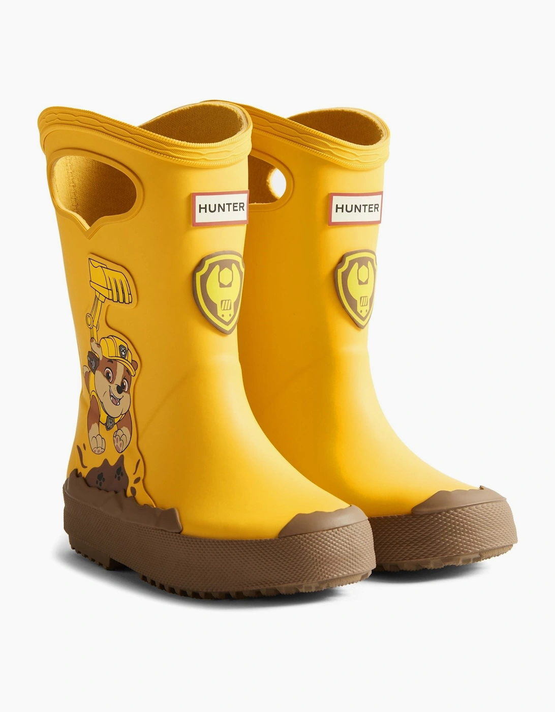 Girl's Hunter Paw Patrol Rubber Kids Yellow Wellington Boots - Size: UK 9 / eu 26 / us k10