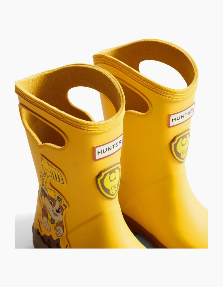 Hunter Paw Patrol Rubber Kids Yellow Wellington Boots