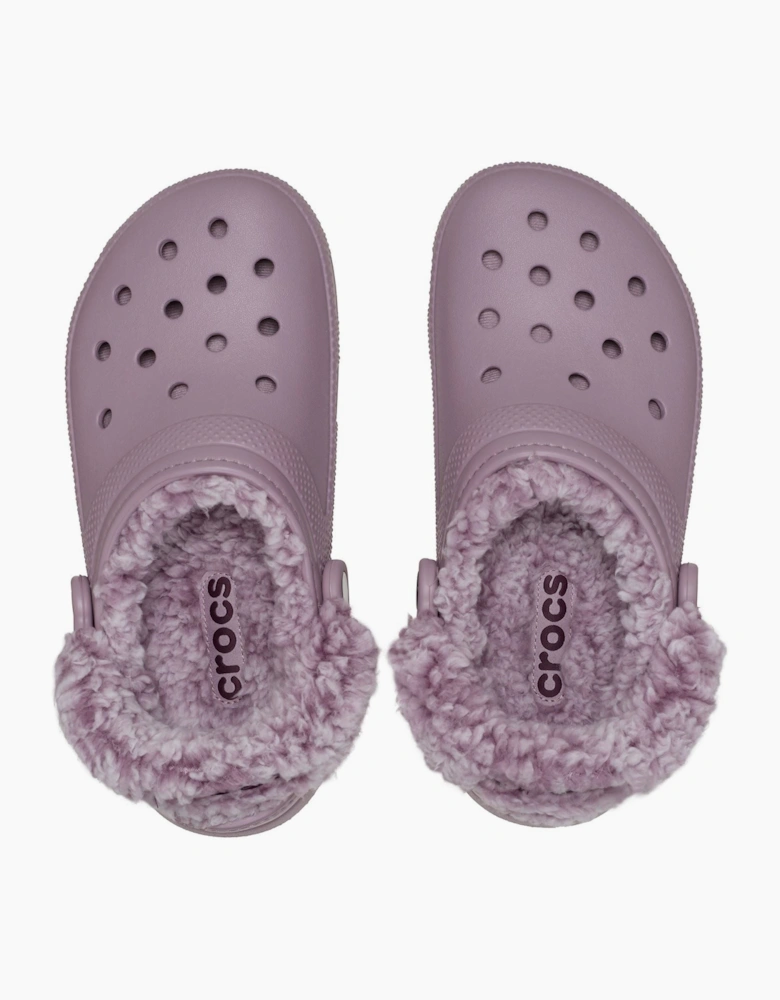 Crocs Classic Fleece Lined Polyester Blend Women's Dusty Lilac Clogs