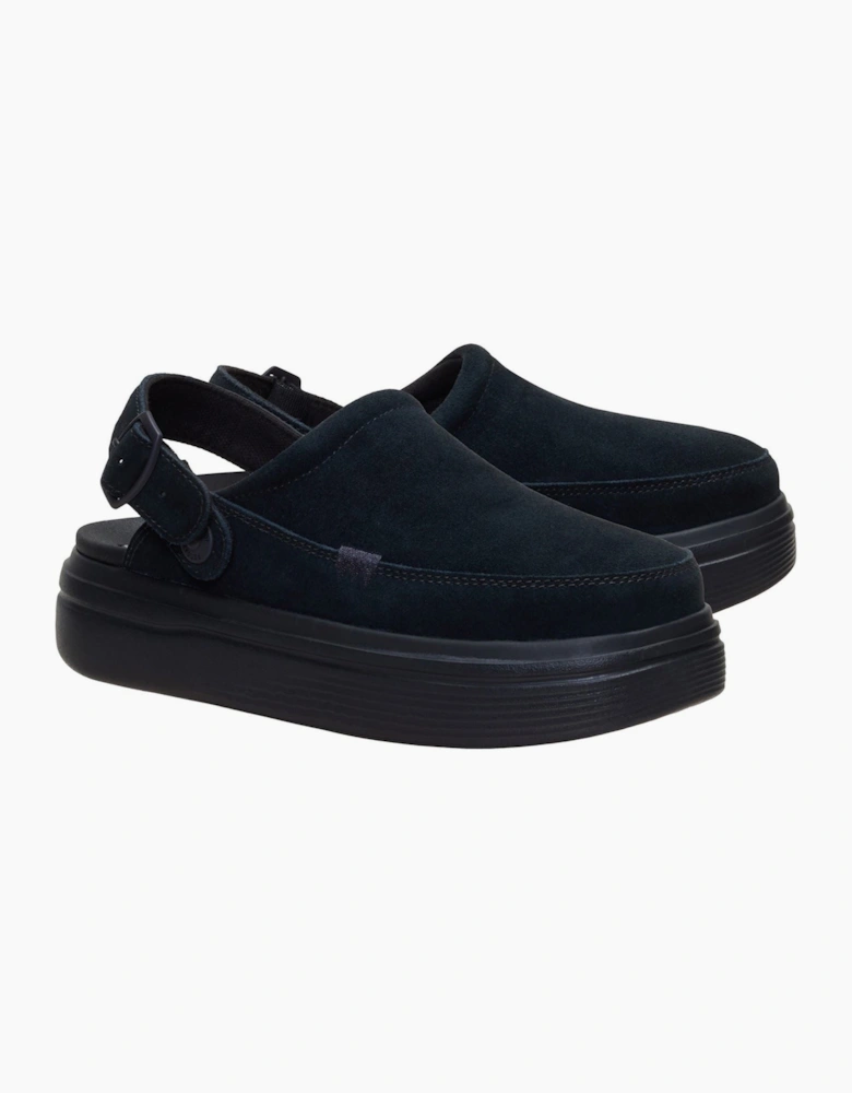 HEYDUDE Austin Lift Suede Women's Black/Black Clogs
