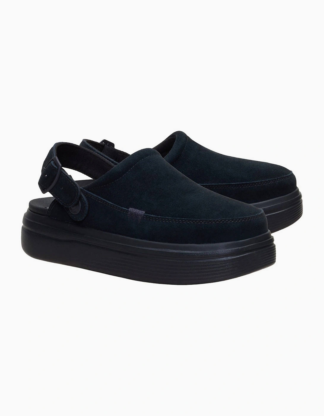 HEYDUDE Austin Lift Suede Women's Black/Black Clogs