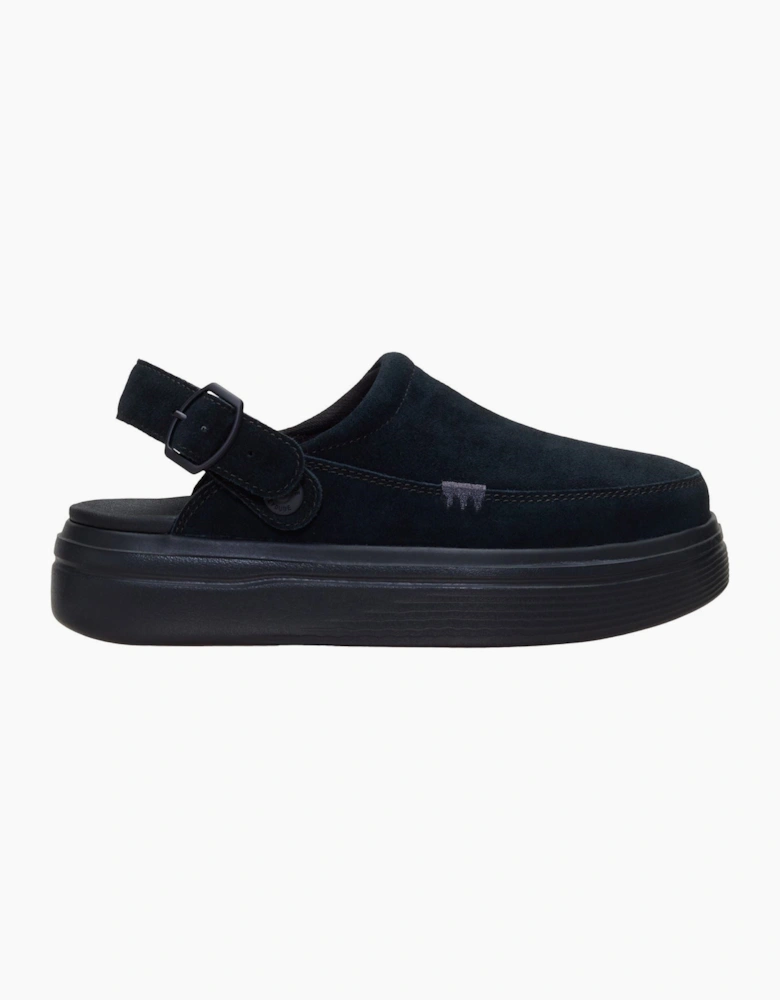 HEYDUDE Austin Lift Suede Women's Black/Black Clogs