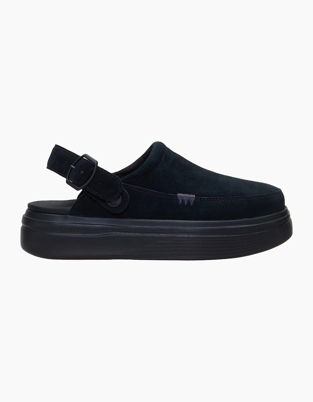 HEYDUDE Austin Lift Suede Women's Black/Black Clogs