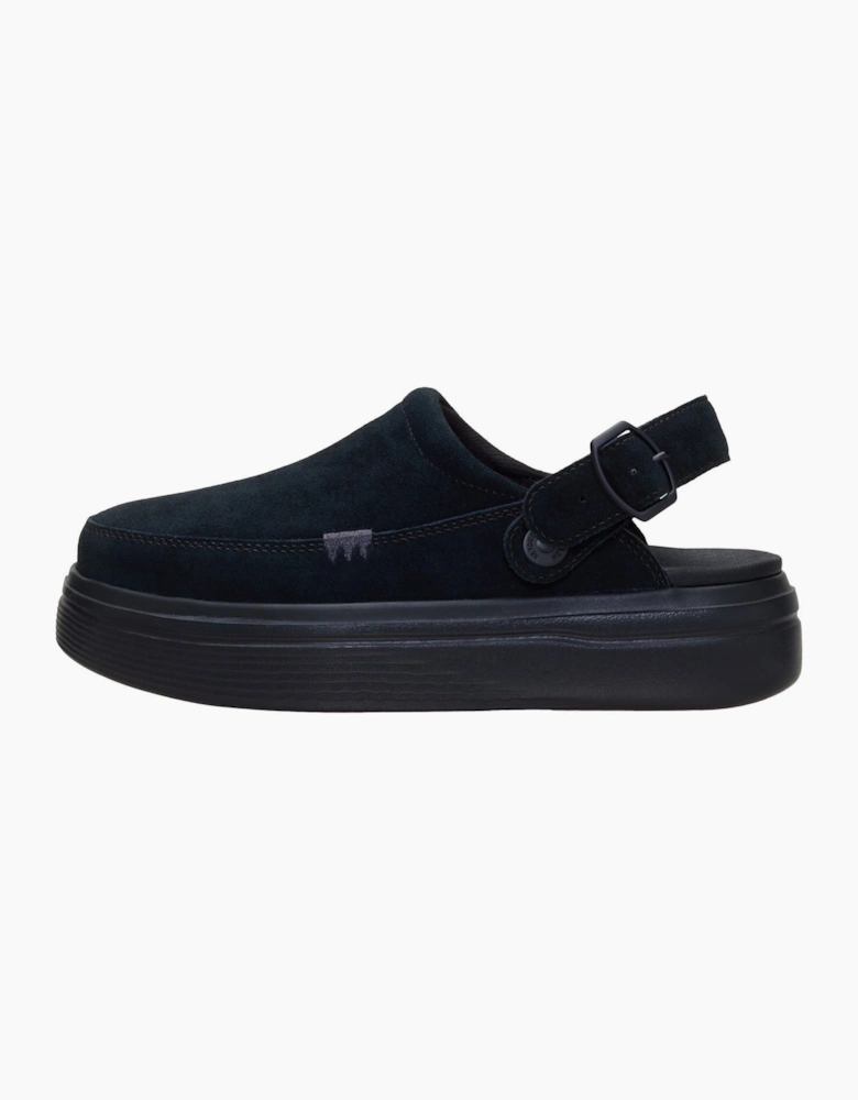 HEYDUDE Austin Lift Suede Women's Black/Black Clogs