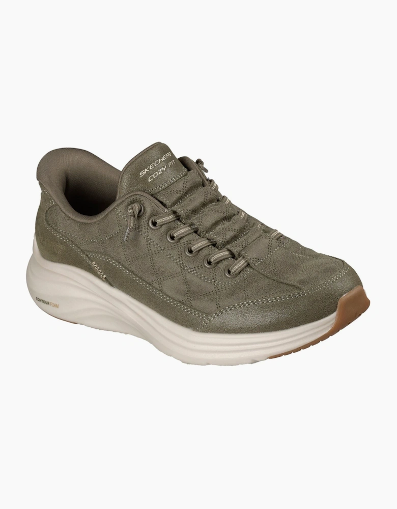 Skechers Contour Foam - Cozy Fit Ease Leather/Polyester Women's Olive Trainers