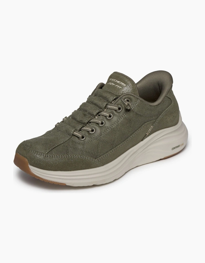Skechers Contour Foam - Cozy Fit Ease Leather/Polyester Women's Olive Trainers