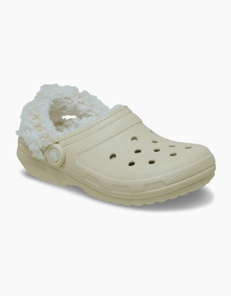 Crocs Classic Fleece Lined Polyester Blend Women's Bone Clogs