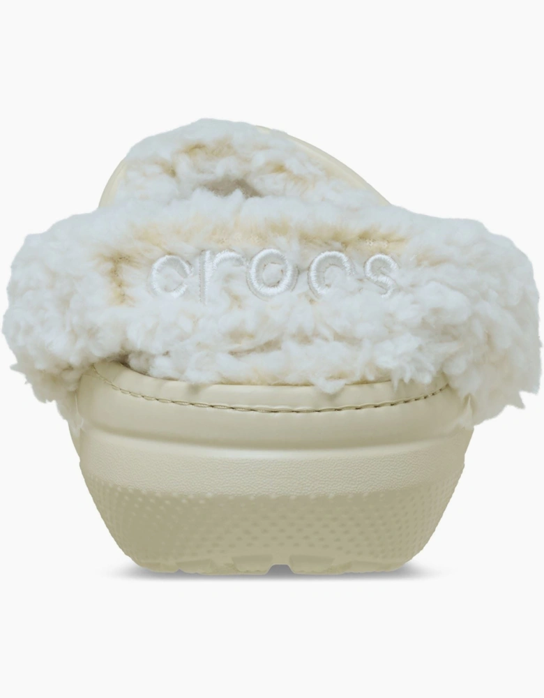 Crocs Classic Fleece Lined Polyester Blend Women's Bone Clogs