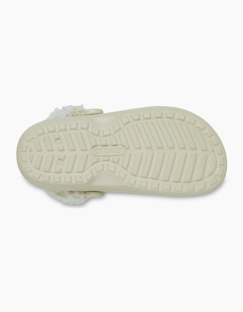 Crocs Classic Fleece Lined Polyester Blend Women's Bone Clogs