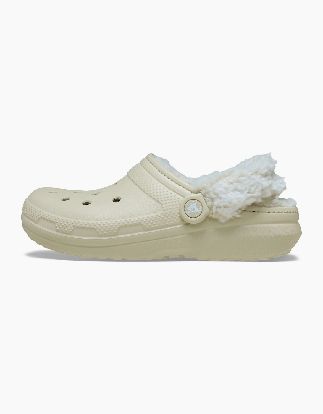 Crocs Classic Fleece Lined Polyester Blend Women's Bone Clogs