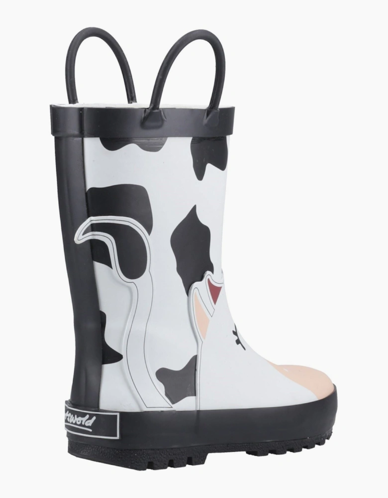 Cotswold Puddle 3D Rubber Unisex Kid's Black/White Wellington Boots