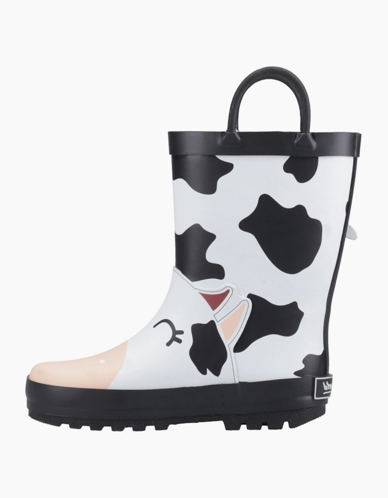 Cotswold Puddle 3D Rubber Unisex Kid's Black/White Wellington Boots