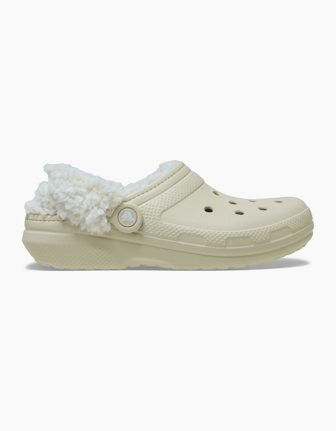 Crocs Classic Fleece Lined Polyester Blend Women's Bone Clogs