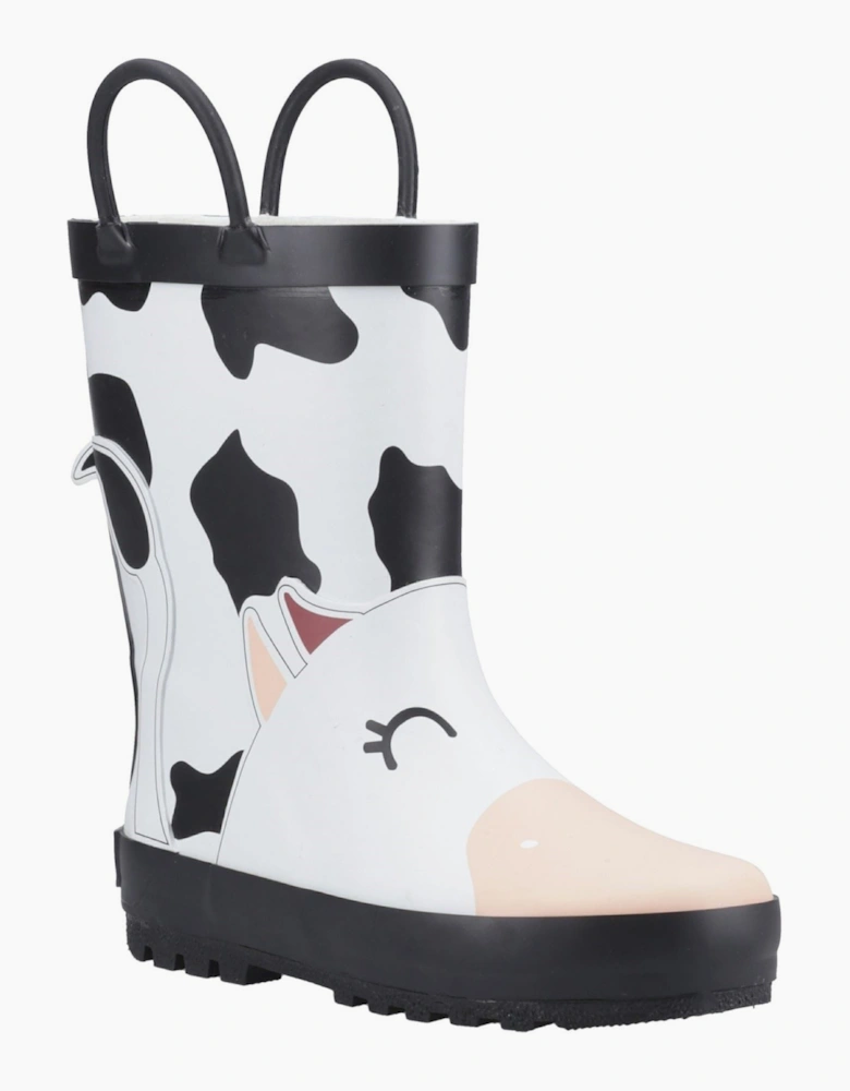 Cotswold Puddle 3D Rubber Unisex Kid's Black/White Wellington Boots