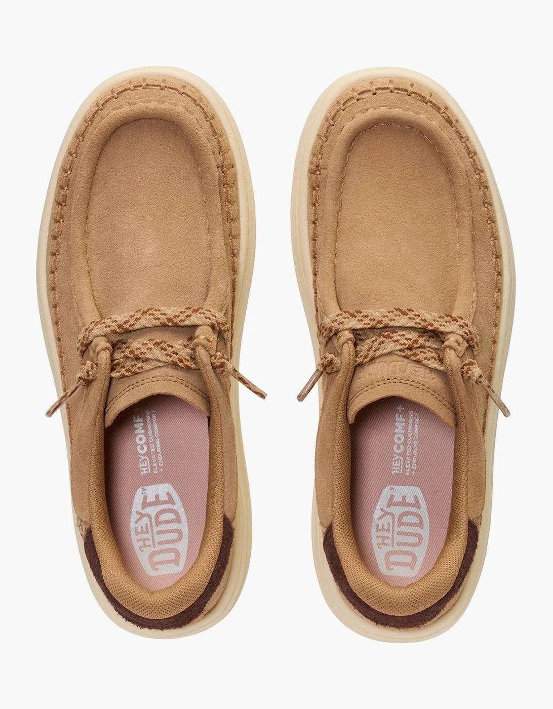 HEYDUDE Harper Moc Crafted Suede Women's Tan Moccasins Shoes
