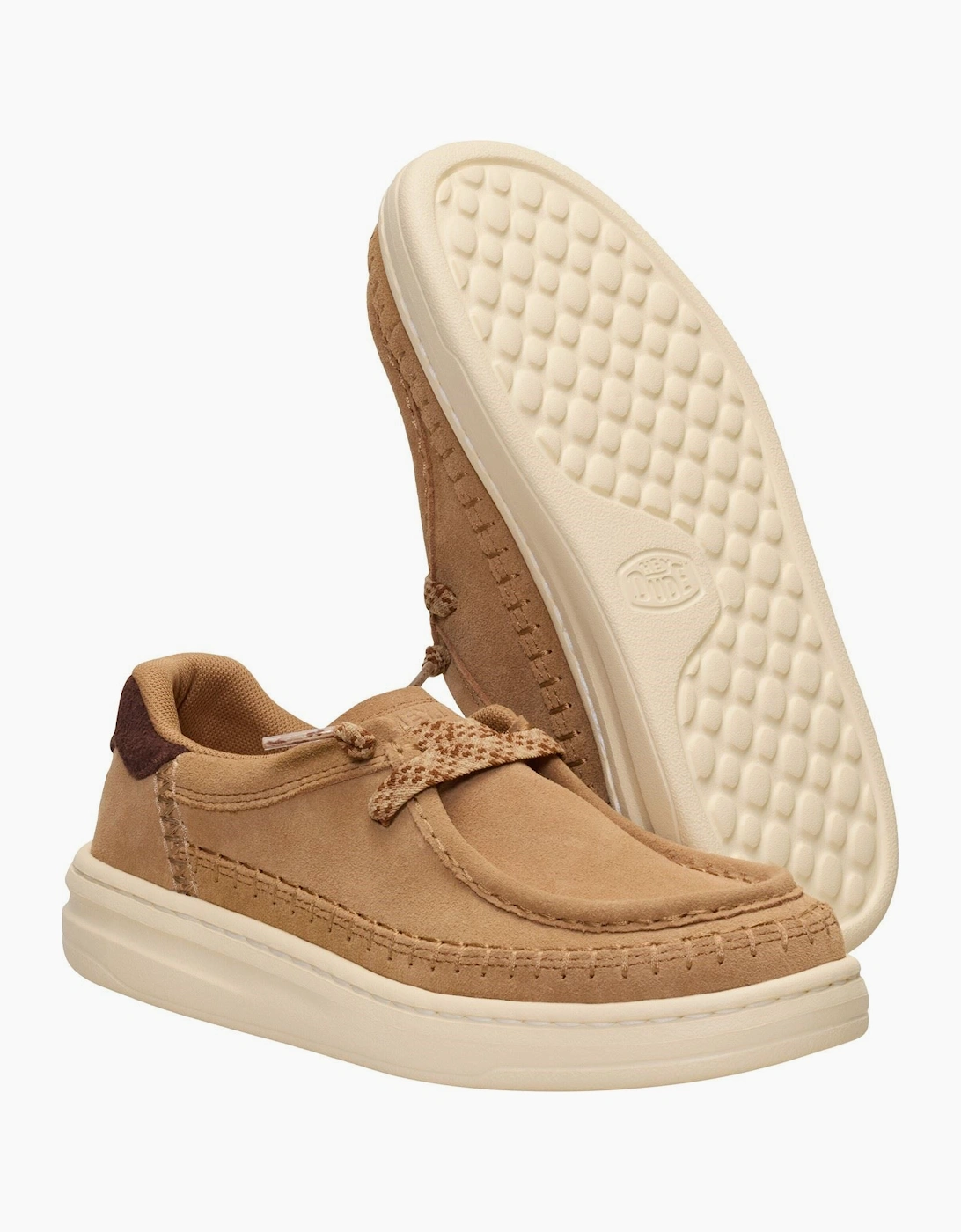 HEYDUDE Harper Moc Crafted Suede Women's Tan Moccasins Shoes