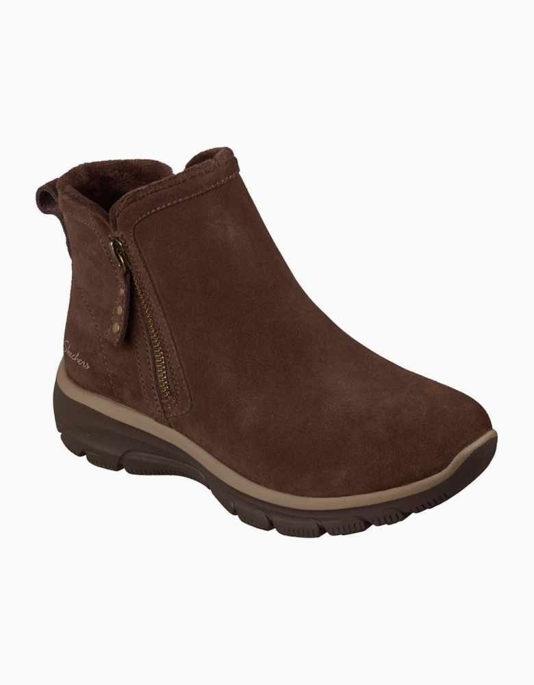 Skechers Easy Going Urban Zip Leather Women's Chocolate Boots