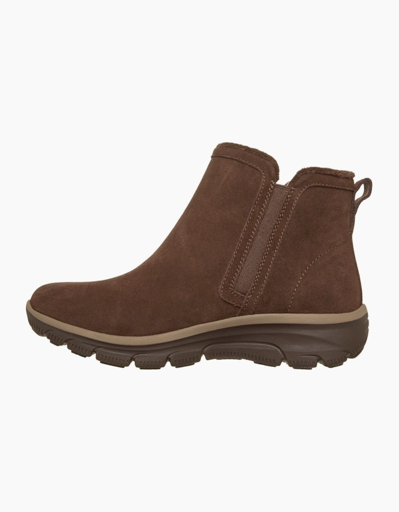 Skechers Easy Going Urban Zip Leather Women's Chocolate Boots