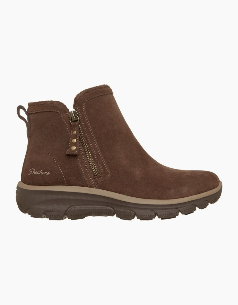 Skechers Easy Going Urban Zip Leather Women's Chocolate Boots