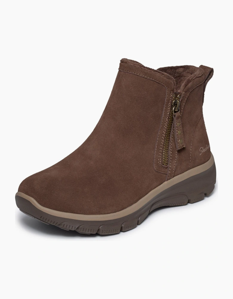 Skechers Easy Going Urban Zip Leather Women's Chocolate Boots
