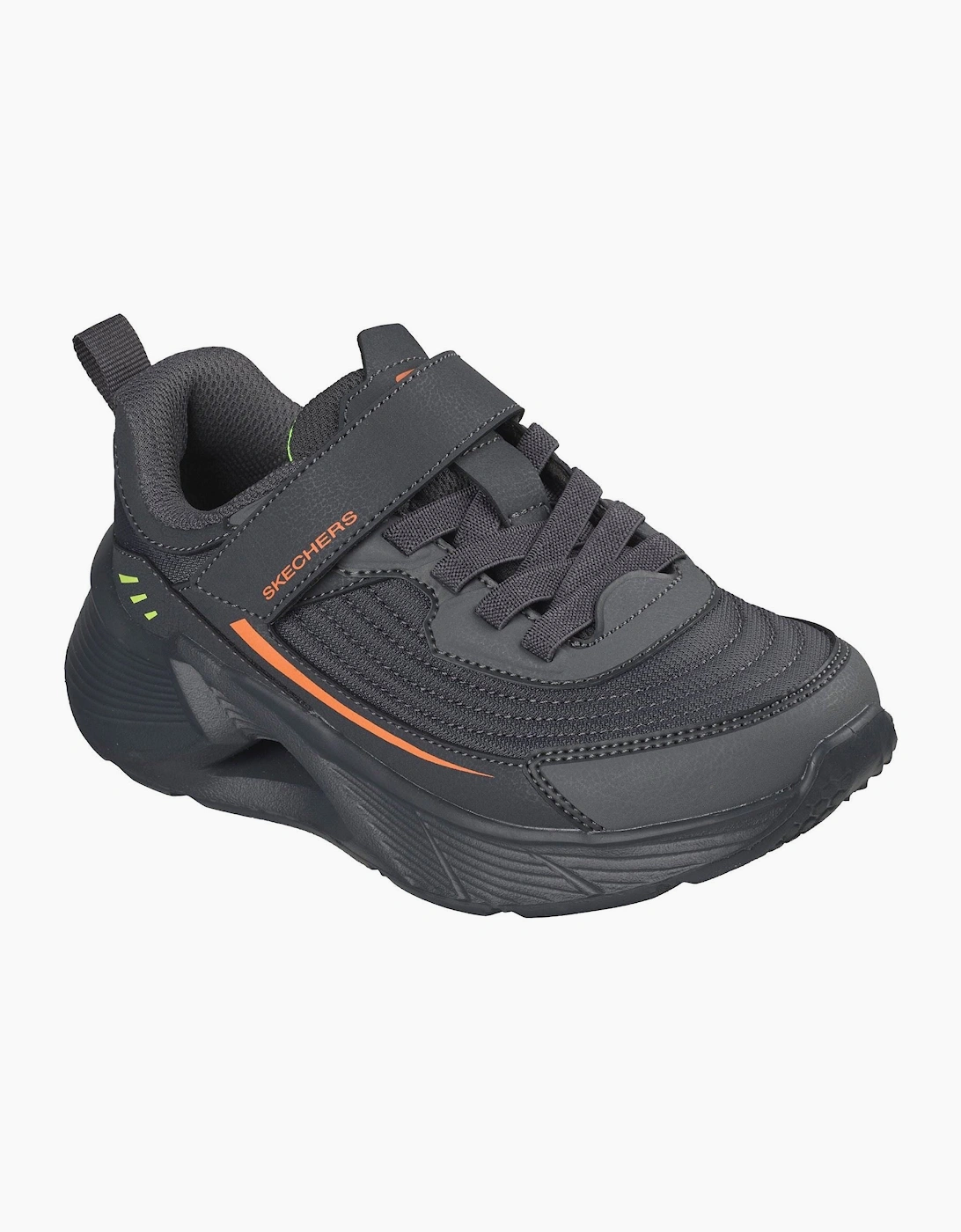 Skechers Tidal-Tech Stream Rush Textile Boy's Charcoal/Orange Trainers