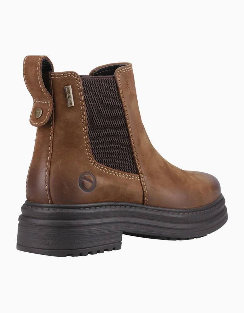 Cotswold Aldworth Leather Women's Tan Heeled Ankle Boots