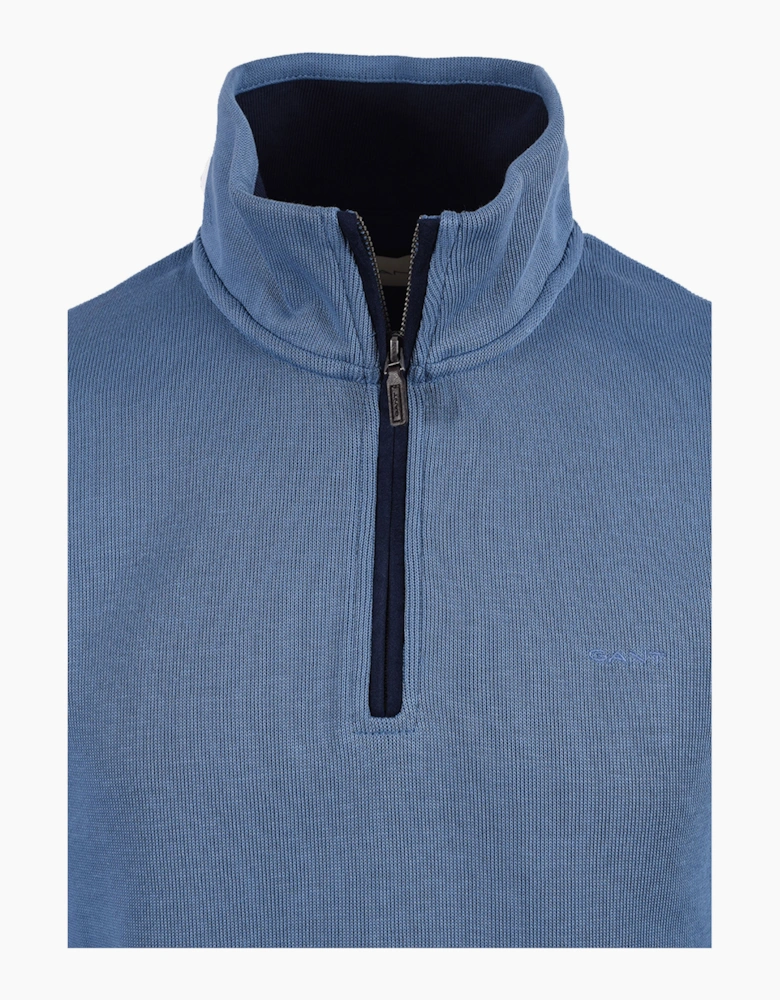 GANT SACKER RIB HALF ZIP BLUE