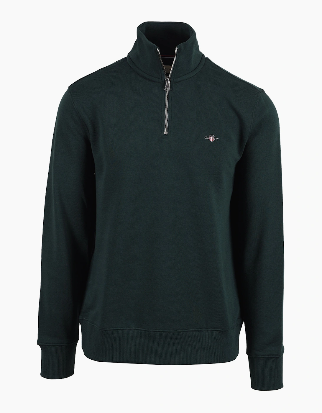 GANT REG SHIELD HALF ZIP TARTAN GREEN