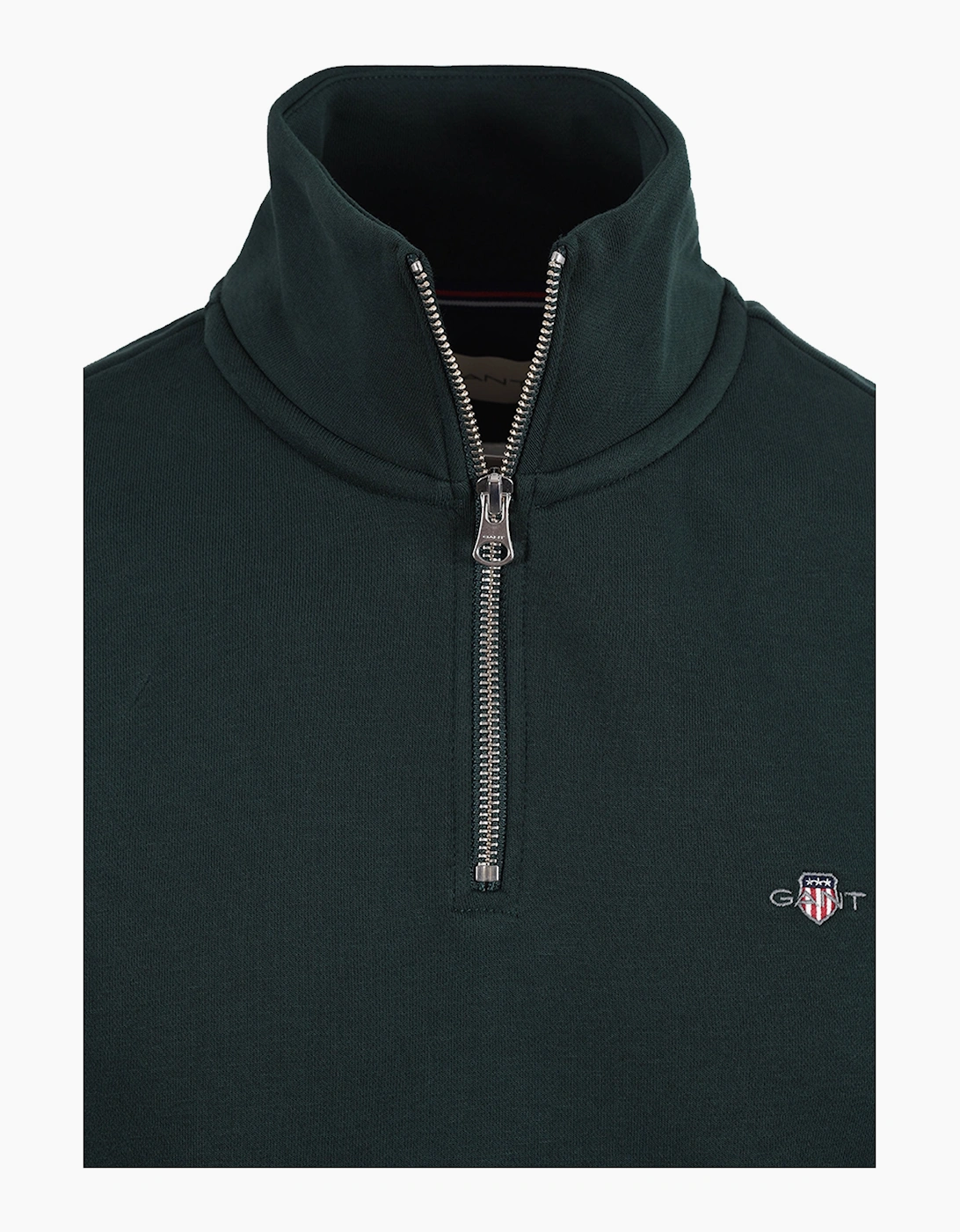 GANT REG SHIELD HALF ZIP TARTAN GREEN