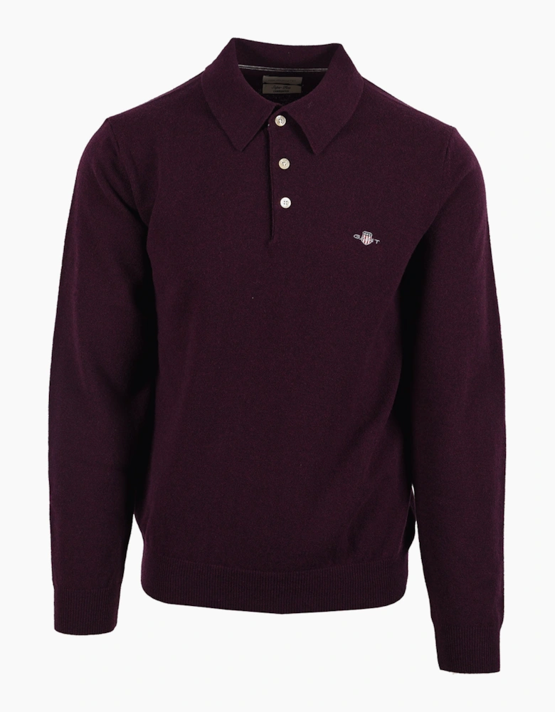 GANT SUPERFINE LAMBSWOOL POLO DARKEND WINE