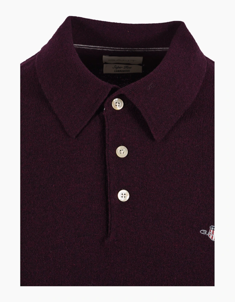 GANT SUPERFINE LAMBSWOOL POLO DARKEND WINE