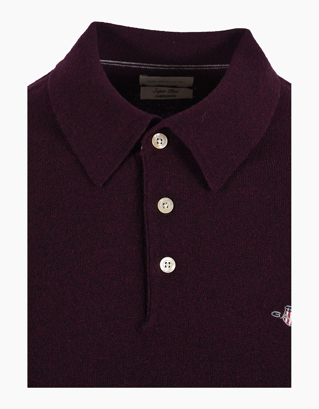GANT SUPERFINE LAMBSWOOL POLO DARKEND WINE
