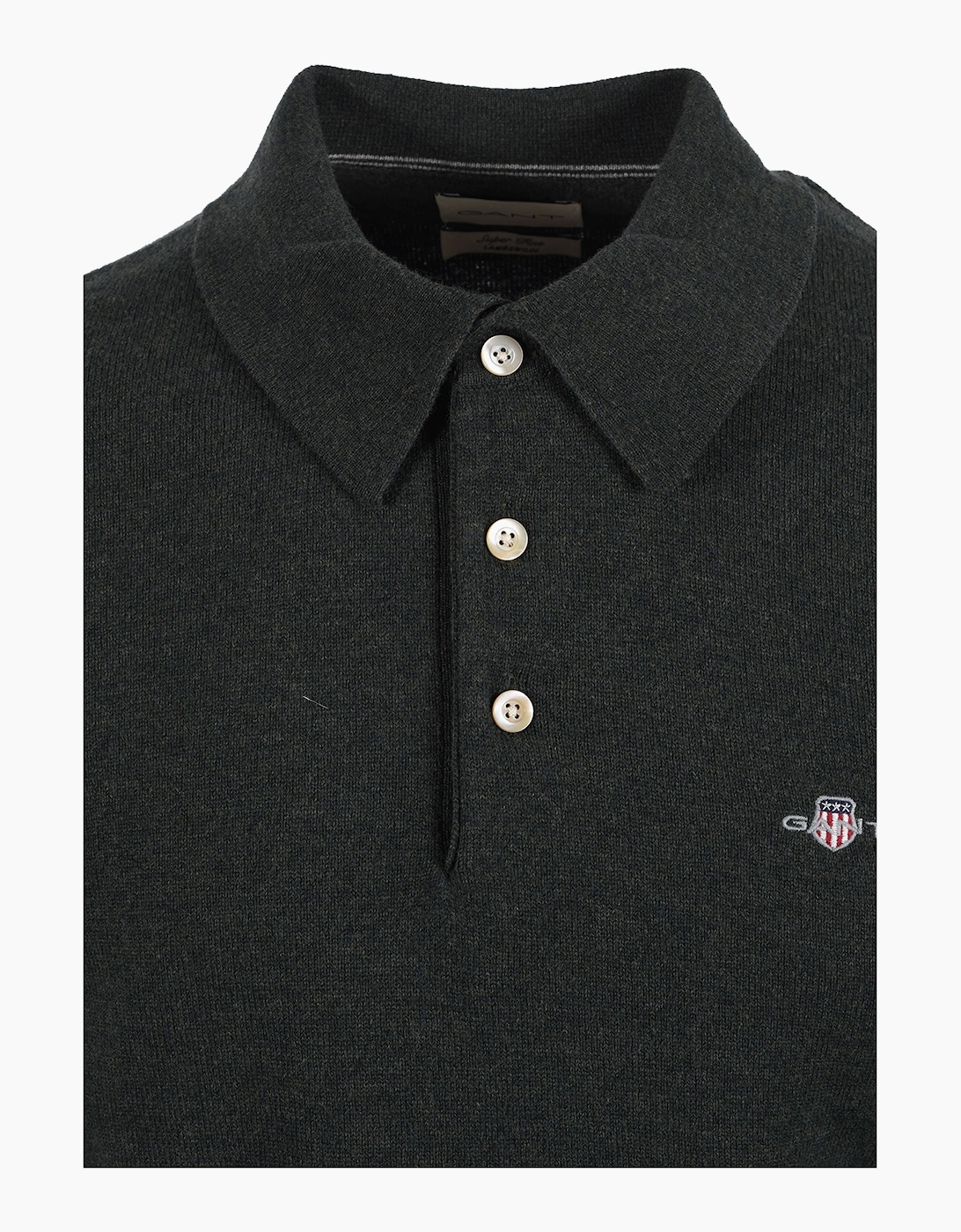 GANT SUPERFINE LAMBSWOOL POLO DARK MOSS GREEN