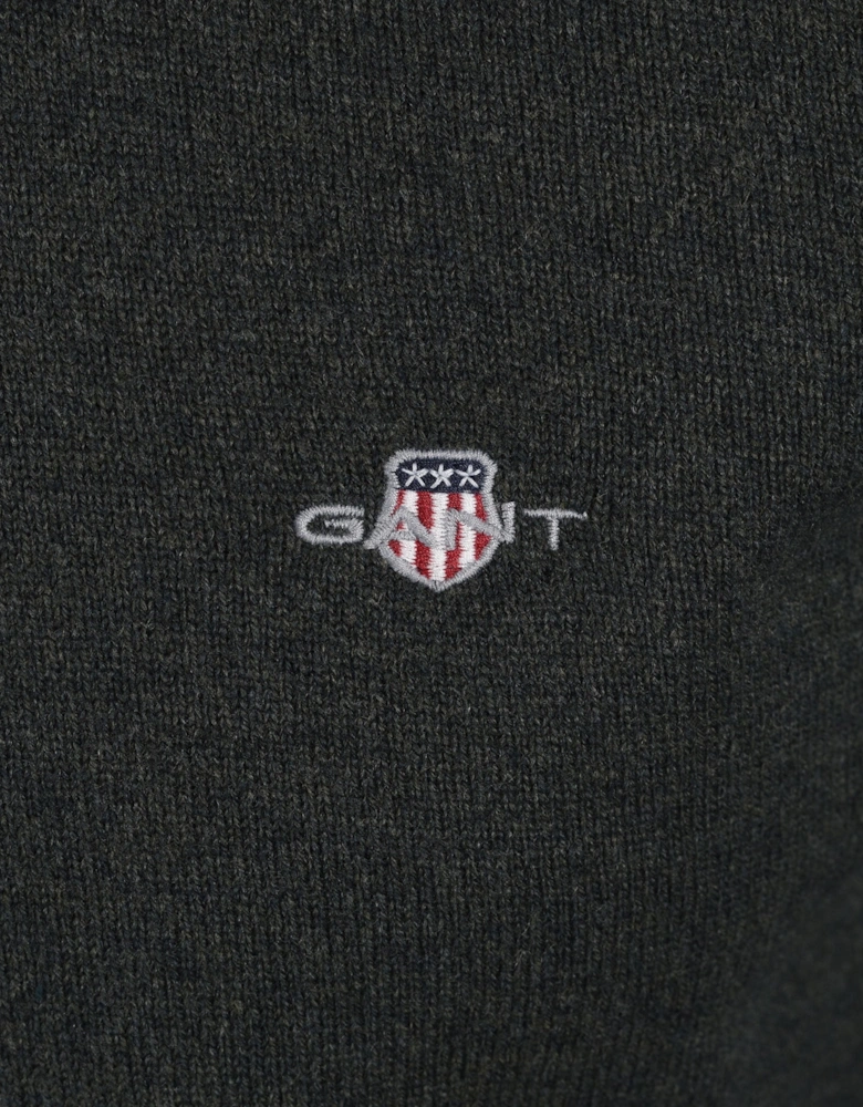 GANT SUPERFINE LAMBSWOOL POLO DARK MOSS GREEN