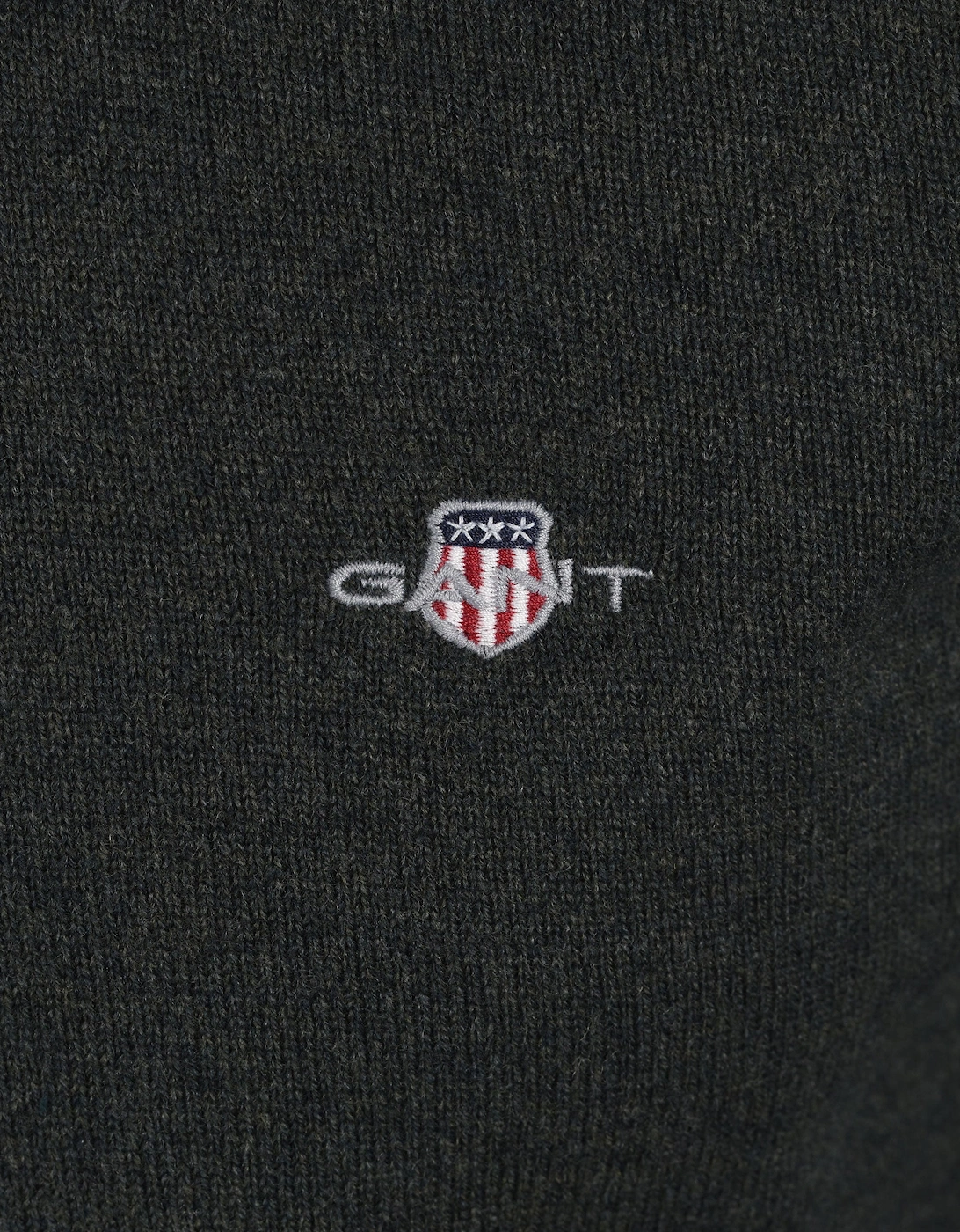 GANT SUPERFINE LAMBSWOOL POLO DARK MOSS GREEN