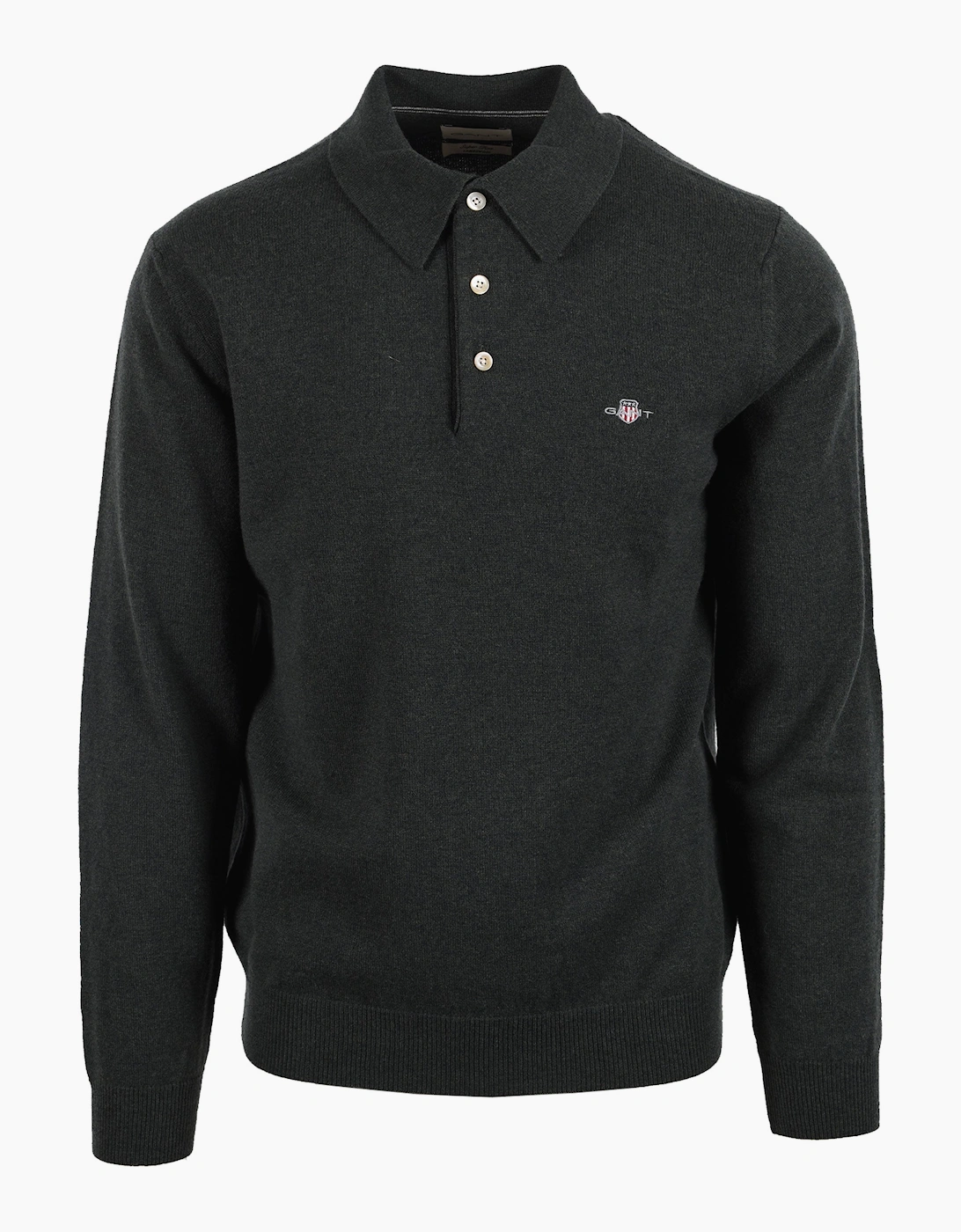 GANT SUPERFINE LAMBSWOOL POLO DARK MOSS GREEN