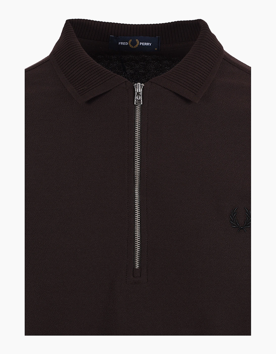 FRED PERRY CREPE PIQUE POLO SHIRT RICH BROWN