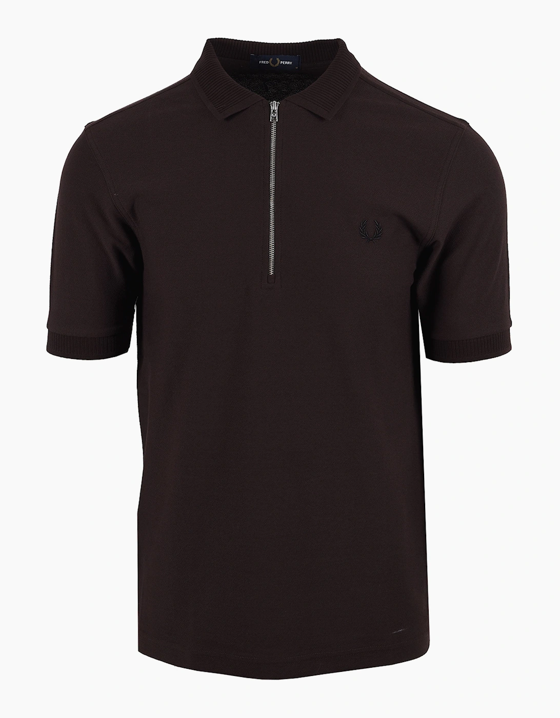 FRED PERRY CREPE PIQUE POLO SHIRT RICH BROWN