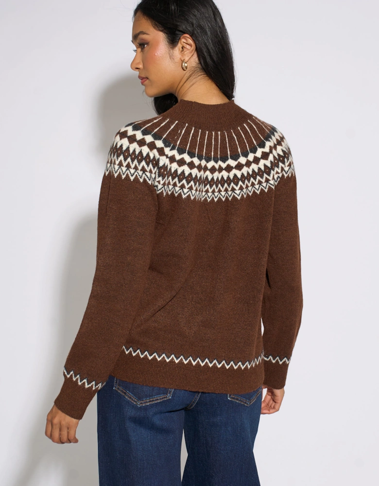 Brown Fair Isle Knit Jumper